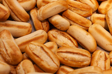 Freshly baked small french baguette bread 