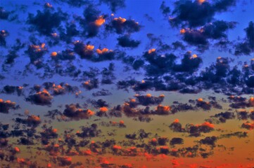 Varied streams of light touching clouds during Sunrise..early July '20