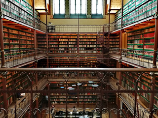 shelves in the library in Amsterdam Netherland