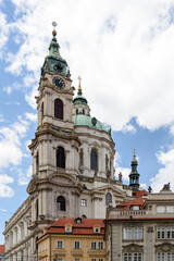 Fototapeta premium Architecture elements of the streets of the old town of Prague. View of Mala Strana. Czech Republic.