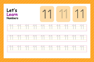 Number writing practice for kids