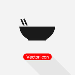 Chinese Food Icon, Bowl Icon Vector Illustration Eps10