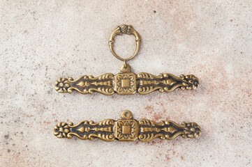 Antique bronze wall embroidery holders © voisine574
