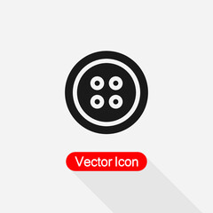 Clothes Button Vector Icon Vector Illustration Eps10
