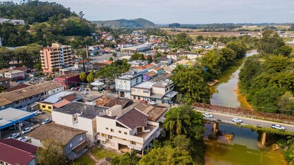 Fototapeta premium Aerial view of the city of Nova Veneza, Santa Catarina