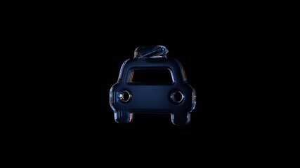 Fototapeta premium 3d rendering glass symbol of taxi isolated on black with reflection