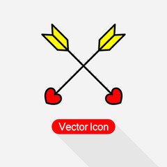 Cross Cupid Arrow Icon Cupid Arrow Icon Vector Illustration Eps10