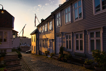 Bergen, Norway. Beautiful, old Norwegian wooden houses