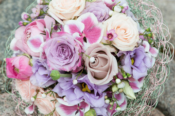 Bouquet of purple and violet flowers