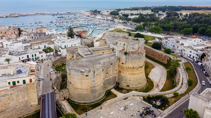 Aerial view of the Castle of Otranto on the Salento Peninsula in the south of Italy - Easternmost...