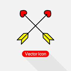 Cross Cupid Arrow Icon Cupid Arrow Icon Vector Illustration Eps10