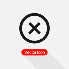 Cross Icon, Cancel Icon, Delete Icon, Close Icon Vector Illustration Eps10