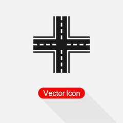 Crossroads Icon Vector Illustration Eps10