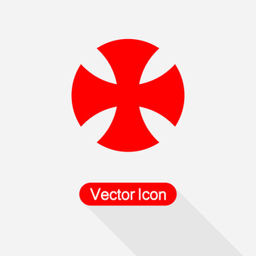 Cross Of The Knights Templar Icon Vector Illustration Eps10