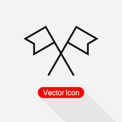 Crossed Flags Icon Vector Illustration Eps10