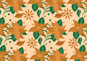hand drawn exotic floral background.hand drawn pattern