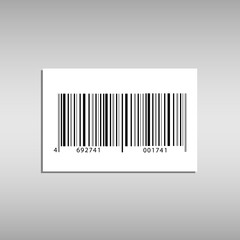 Realistic bar code icon. A modern simple flat barcode. Marketing, the concept of the Internet. Fashionable vector sign of a market trademark for website design, mobile application.