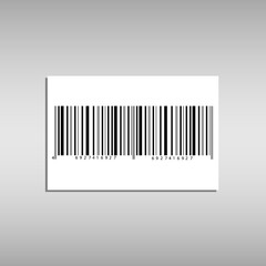 Realistic bar code icon. A modern simple flat barcode. Marketing, the concept of the Internet. Fashionable vector sign of a market trademark for website design, mobile application.