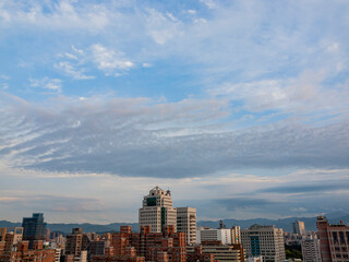 Afternoon high angle view of the Taipei cityscape