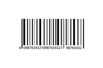 Realistic bar code icon. A modern simple flat barcode. Marketing, the concept of the Internet. Fashionable vector sign of a market trademark for website design, mobile application.