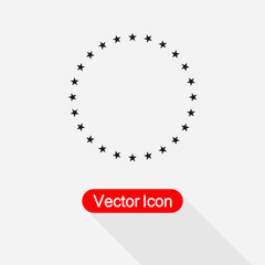 EU Flag Icon, Round Star Icon Vector Illustration Eps10