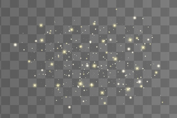 Set of glowing lights effects isolated on transparent background. Sun flash with rays and spotlight. Glow light effect. Star burst with sparkles.