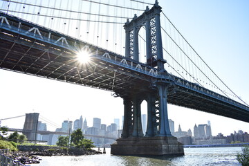 Manhatan bridge new york - obrazy, fototapety, plakaty