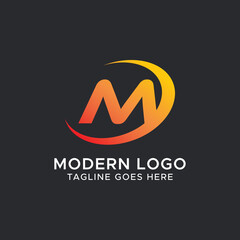 Initial M Letter Logo Vector Design