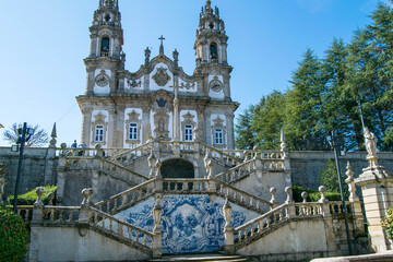 Naklejka na ściany i meble Sanctuary Nossa Senhora dos Remédios, Lamego, Portugal. Beautiful church in Portugal