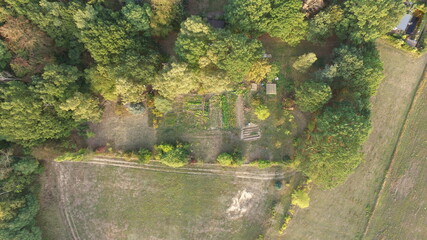 Luftaufnahme eines Gartengrundstücks in Brandenburg, in der Gemeinde Reetz bei Wiesenburg (Mark)