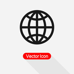 Global Networking Icon Globe Icon, Website Symbol Global Technology Or Social Network Icon Vector Illustration Eps10