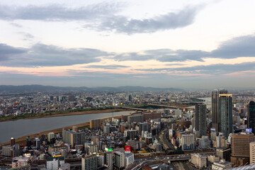 Skyscraper from Umeda Sky Building in Osaka (Japan)