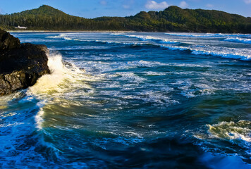 Waves Crashing Into The  Headlands on Long Beach, Vancouver Island, British Columbia, CAN