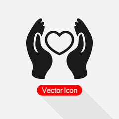 Heart Icon In The Hand Vector Illustration Eps10