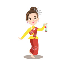 Obraz premium Cartoon Thai Dancing