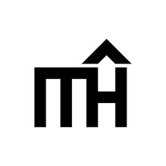 MH letter Home logo design vect6or