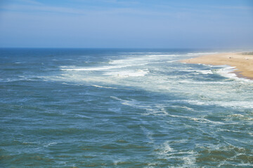 Naklejka na ściany i meble View on Nazare atlantic coast and beach in Portugal