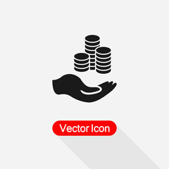 Fototapeta premium Money In The hand Icon Vector Illustration Eps10