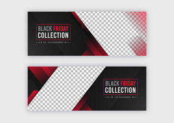 Black friday facebook cover banner template
