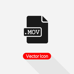 MOV File Icon Vector Illustration Eps10