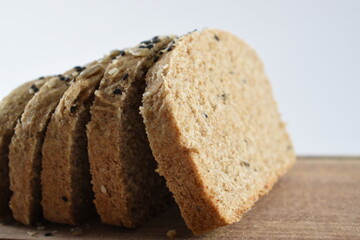 front views of a sliced ​​homemade bread