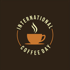 international coffee day logo vector