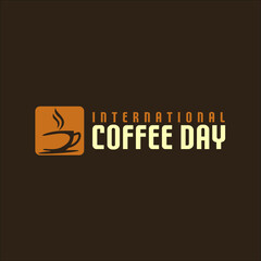 international coffee day logo vector