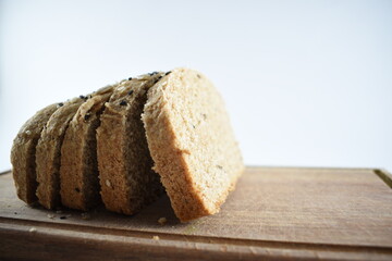 front views of a sliced ​​homemade bread