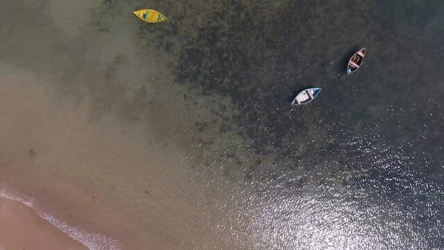 boat on the beach, blue sky, sunny day, Parati, Anchieta city, Esp&iacute;rito Santo State, Brazil
