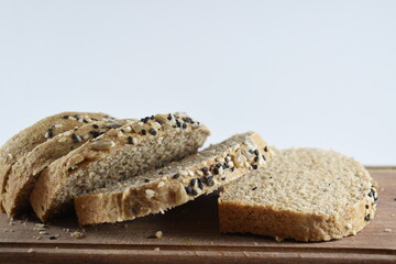 front views of a sliced ​​homemade bread