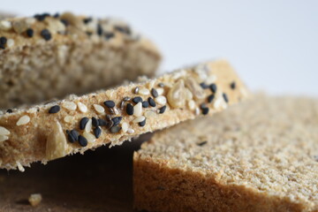 front views of a sliced ​​homemade bread
