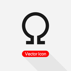 Omega Letter Icon Vector Illustration Eps10