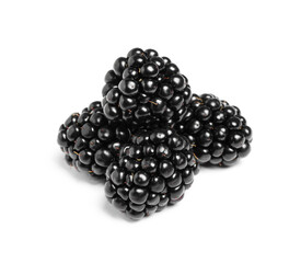 Delicious fresh ripe blackberries isolated  on white