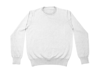 Fototapeta premium Light grey sweater isolated on white, top view